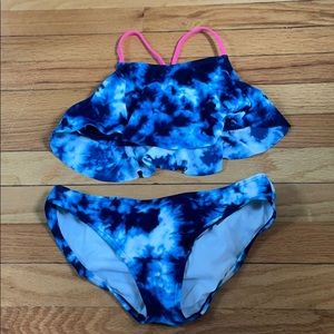 blue tie dye bikini
